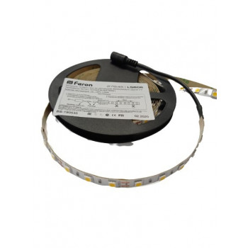 Лента светодиодная LS606 Feron 60SMD(5050)/m 14/4 Вт/м 12В 5000*10*0.22мм белый холодный