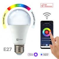 Лампа умная LED HomeConnect 8W WiFi RGBW E27 slwf-e27-rgbw EKF